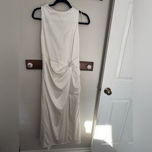 Abercrombie & Fitch Cream Sleeveless Knot-Detail Maxi Dress